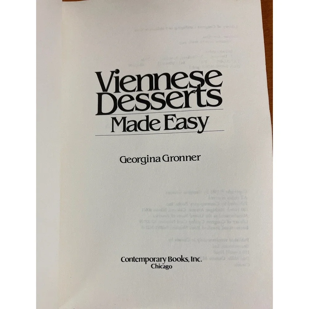 Viennese Desserts Made Easy 1983 Georgina Gronner Paperback Culinary Pastries
